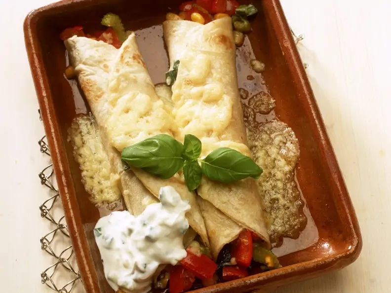 Enchiladas gefüllt mit Gemüse