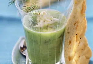 Gurken-Schafskäse-Gazpacho