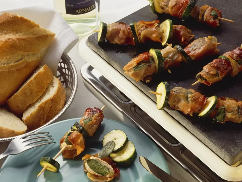 Zucchini-Kalbs-Spieße