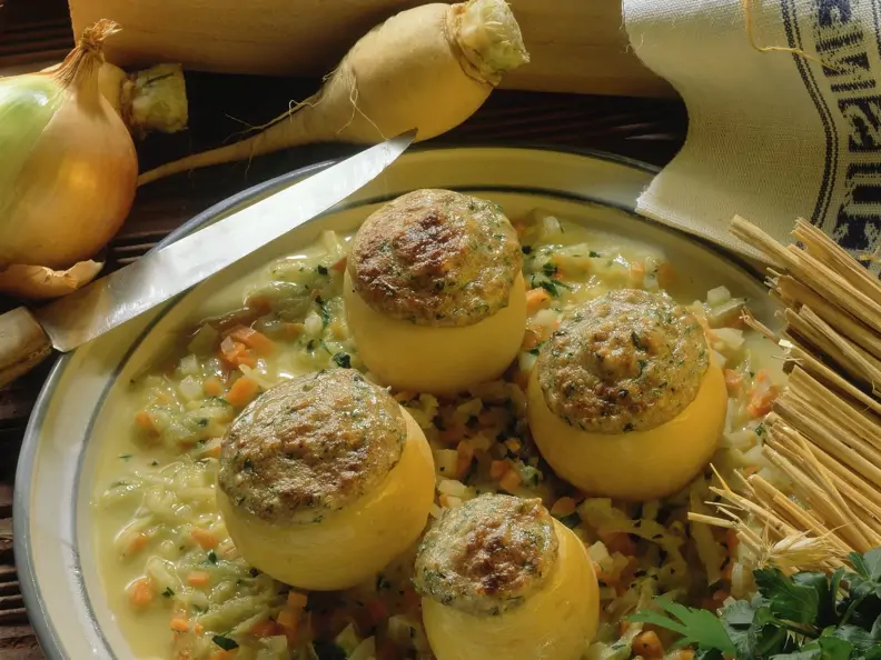 Teltower Rübchen mit Kräutern gefüllt