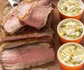 Roastbeef mit Zucchini-Schafkäse-Gratin
