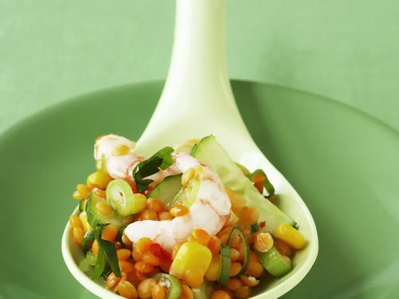 Linsen-Shrimps-Salat