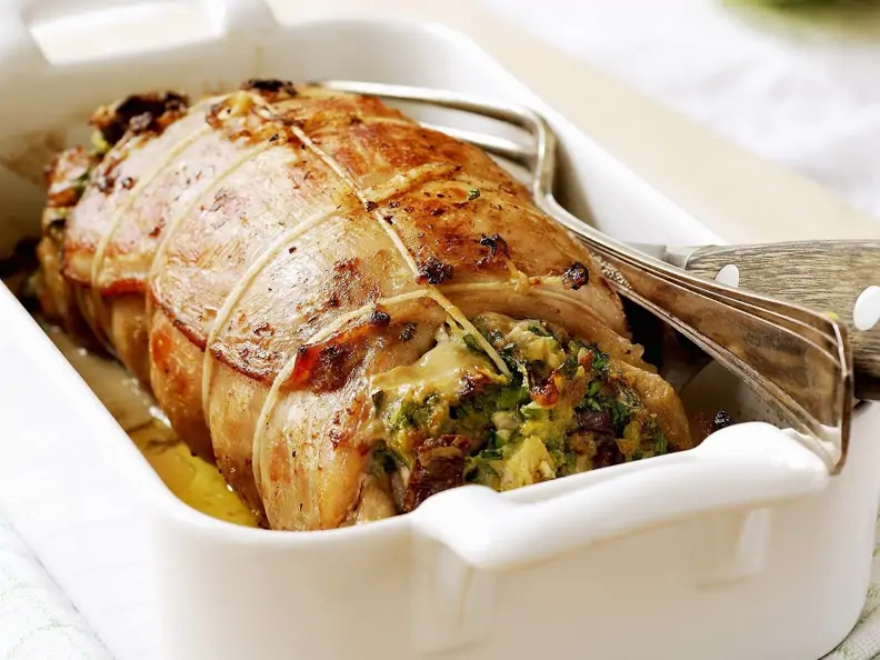 Kaninchenbraten mit Füllung