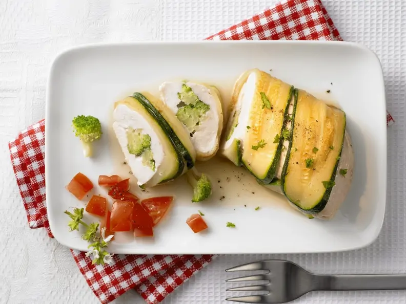 Hähnchen mit Zucchinihülle