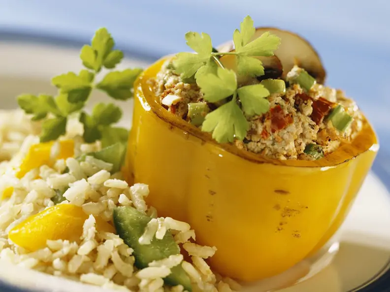 Vegane gefüllte Paprika