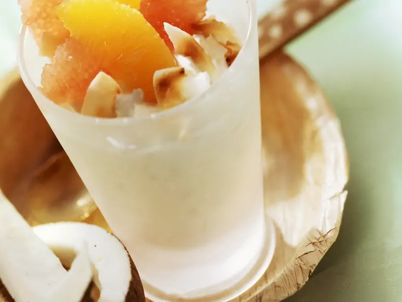 Quark mit Kokos und Zitrusfrüchten
