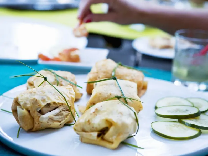Hähnchen im Crêpewickel