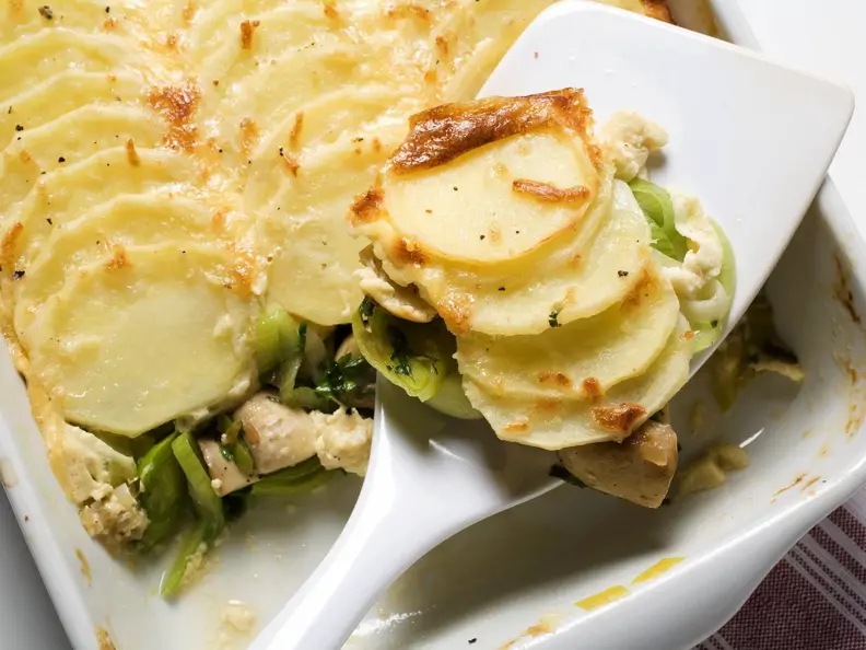 Kartoffelgratin mit Lauch