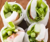 Frühlingsrollen mit Spargel und Shrimps