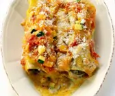 Cannelloni mit Gemüsesoße gratiniert
