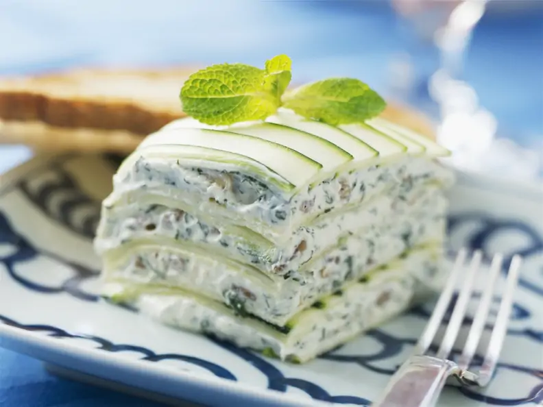 Lasagne aus Zucchini und Frischkäse