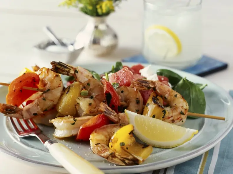 Shrimps-Paprika-Spieß vom Grill