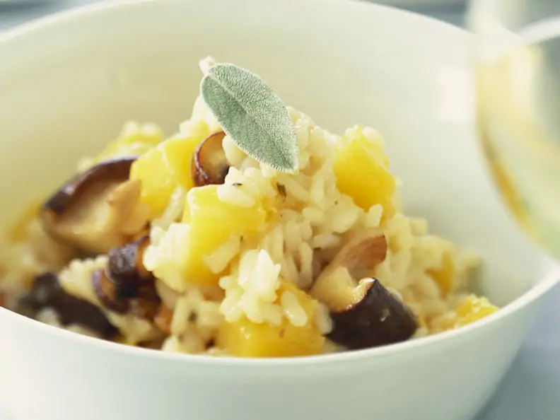 Pilzrisotto mit Kürbis