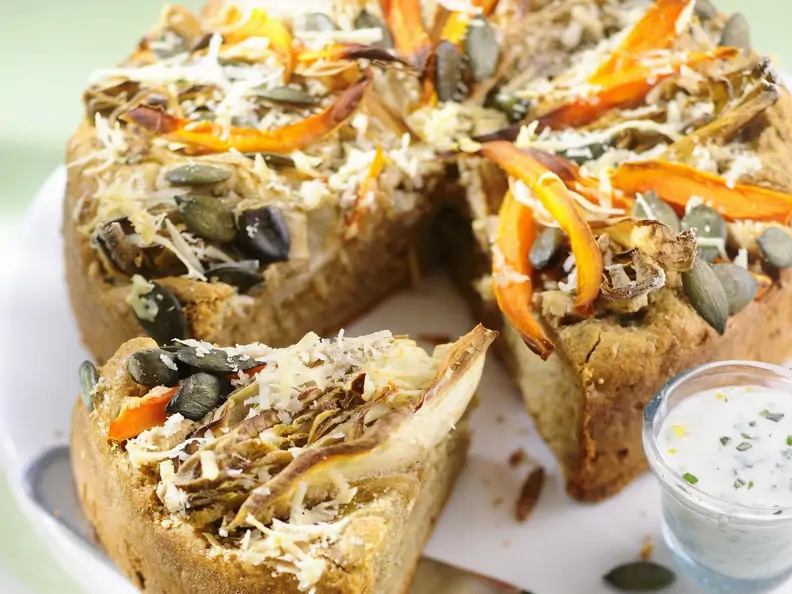 Kürbis-Chicorée-Kuchen