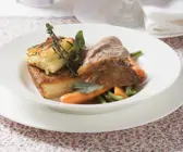 Österlicher Lammbraten mit Kartoffelgratin