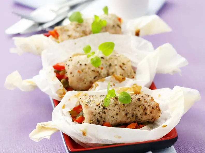 Putenrouladen mit Paprikafüllung