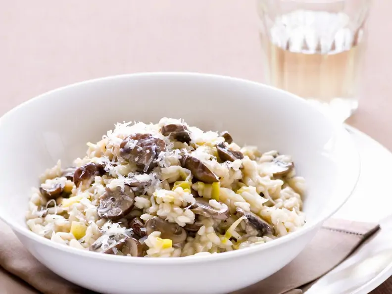 Risotto mit Pilzen und Lauch