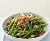 Grüne Bohnen mit gebratenem Pancetta