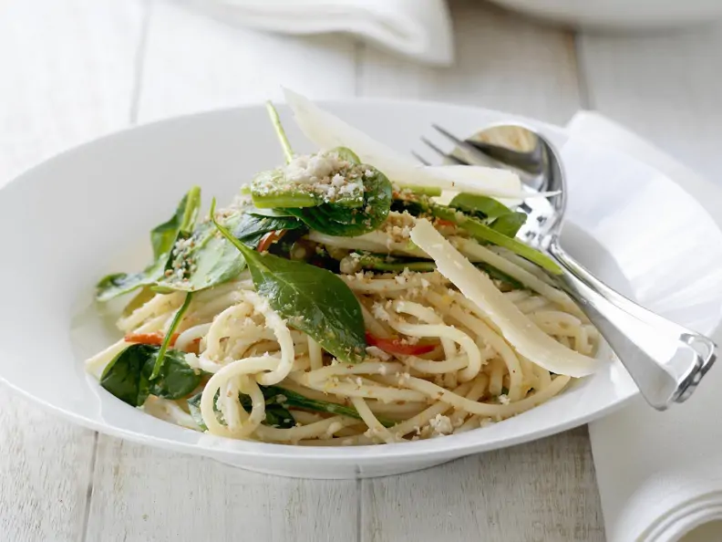 Pasta mit frischem Spinat