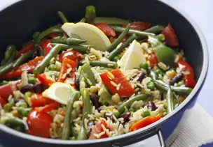 Paprika-Reis-Pfanne mit Bohnen