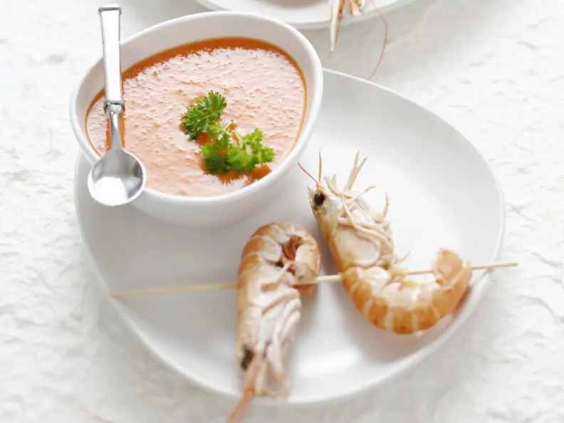 Gazpacho mit Shrimps