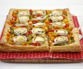 Lauchkuchen mit Paprika und Ziegenkäse