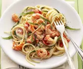 Pasta mit Garnelen und Bärlauchsoße
