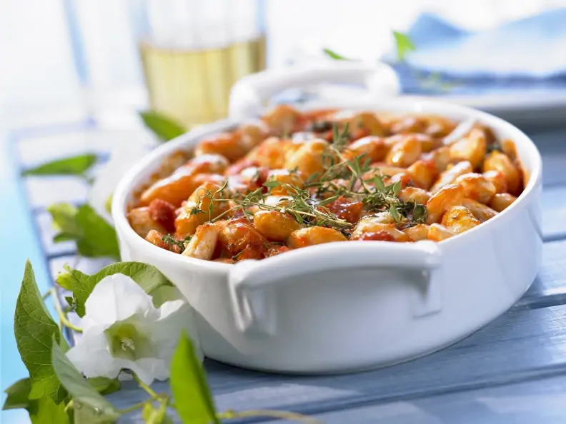 Große Bohnen mit Tomatensugo