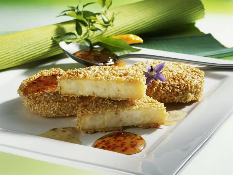 Sellerieschnitzel mit Pfeffergelee (Pepper-Jelly)