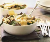 Nudelgratin mit Grünkohl und Champignons