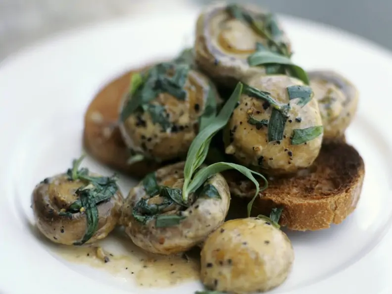 Estragon-Champignons mit Röstbrot