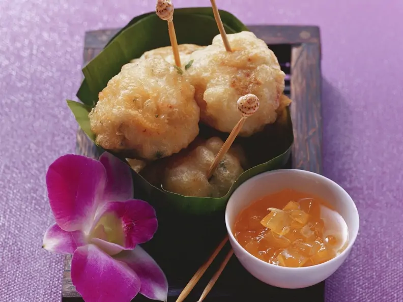 Frittierte Scampi-Bällchen