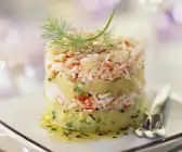 Krebsfleisch-Kartoffel-Türmchen