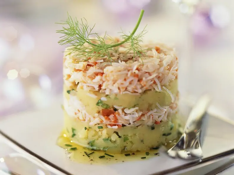 Krebsfleisch-Kartoffel-Türmchen
