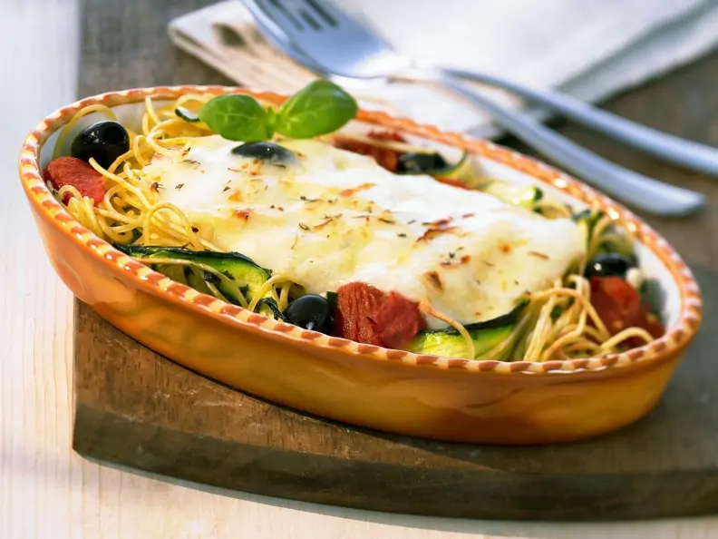 Spaghetti-Zucchini-Auflauf