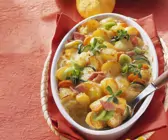 Kartoffel-Gemüse-Gratin mit Schinken