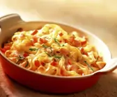 Gratinierte Nudeln mit Tomaten und Lachs