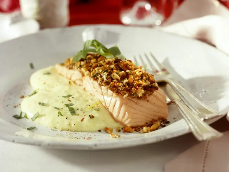 Lachs mit Kartoffelschaum
