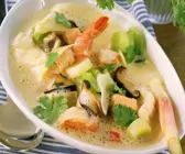 Fischsuppe mit Porree und Shiitake