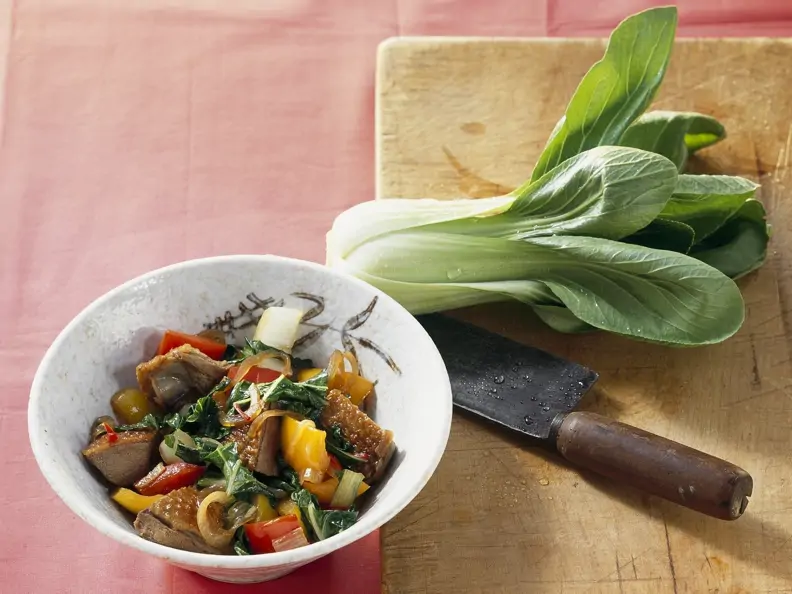 Ente mit Paksoi