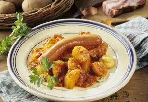 Kartoffelragout mit Bockwurst