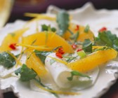 Carpaccio aus Kohlrabi mit Orangen