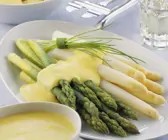 Spargel mit Kartoffeln und holländischer Soße