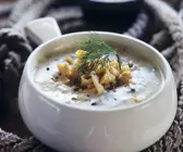 Cremige Fischsuppe mit geräuchertem Fisch