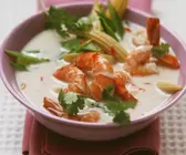 Shrimps mit Gemüse in Vanille-Kokos-Soße