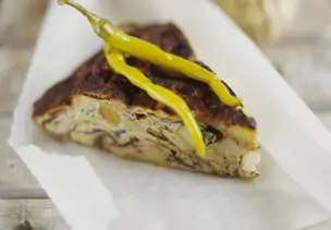 Tortilla mit Gemüse und Feta