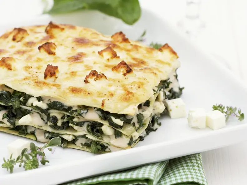 Spinat-Feta-Lasagne