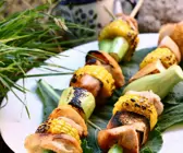 Gegrillte Puten-Gemüse-Spieße