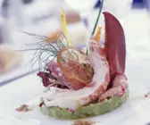 Hummer auf gehackter Avocado
