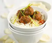 Süß-saure Fleischklößchen mit Reis